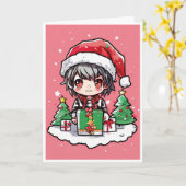 cartoon christmas card カード (黄色い花)