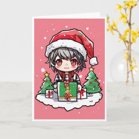 cartoon christmas card カード (黄色い花)
