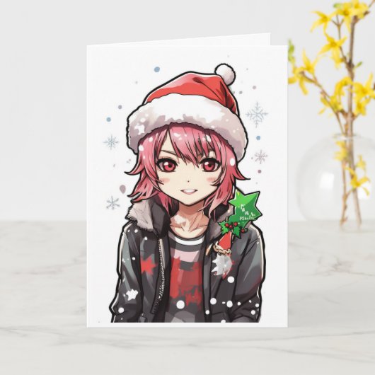 cartoon christmas card カード (黄色い花)