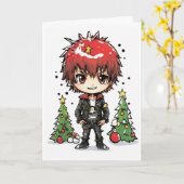 cartoon christmas card カード (黄色い花)