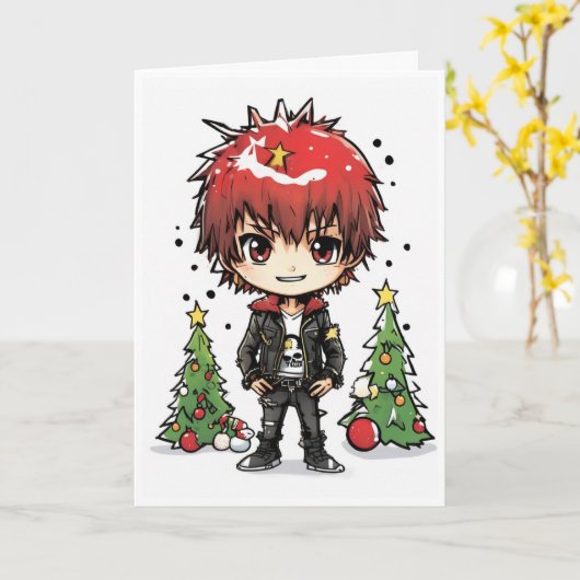 cartoon christmas card カード (黄色い花)