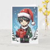 cartoon christmas card カード (黄色い花)