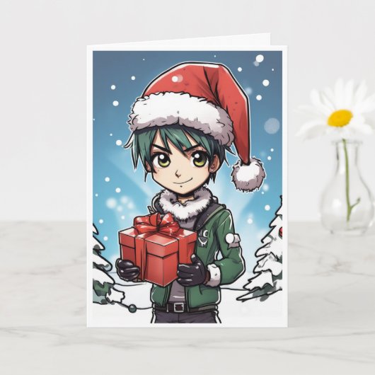 cartoon christmas card カード (小さな植物)