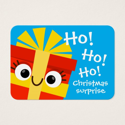 Cartoon Christmas Gift Card for Kids – Surprise (正面)