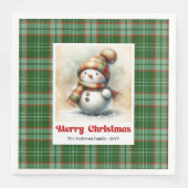 Cartoon Christmas Snowman Napkins Digital for Kids (正面)