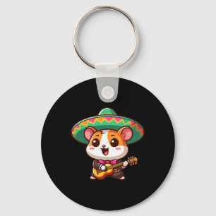 Cartoon Cinco De Mayo Hamster Mariachi Guitar Mexi キーホルダー