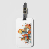 Cartoon Cityアニメーション荷物タグ – アーバンカラフルバン ラゲッジタグ (正面縦)