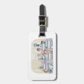 Cartoon Classroom Chaos With Wild Students ラゲッジタグ (正面縦)