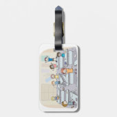 Cartoon Classroom Chaos With Wild Students ラゲッジタグ (裏面縦)