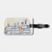 Cartoon Classroom Chaos With Wild Students ラゲッジタグ (裏面横)