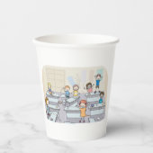 Cartoon Classroom Chaos With Wild Students 紙コップ (正面)