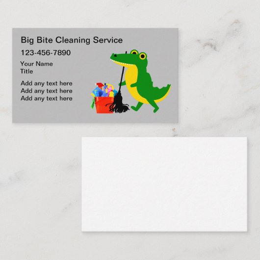 Cartoon Cleaning Serviceおもしろい名刺 名刺 (正面/裏面)