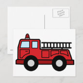 Cartoon Clip Art Firetruck Emergency Vehicle Truck ポストカード (正面/裏面)