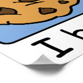 Cartoon Clip Art Yummy Chocolate Chip Cookie ポスター (角)