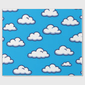 Cartoon Cloud Pattern – Seamless Sky Design ラッピングペーパー (フラット)