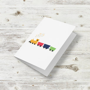 Cartoon Colourful Toy Train Card カード