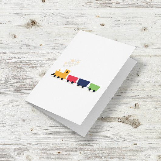 Cartoon Colourful Toy Train Card カード