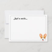 Cartoon Corgi Custom Just a Note ノートカード (正面)