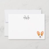 Cartoon Corgi Personalized Monogram ノートカード (正面)