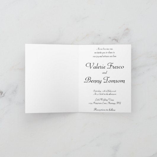 Cartoon Couple Cute Wedding 招待状 (内部)