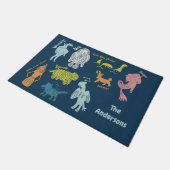 Cartoon Cryptids Cryptozology パーソナライズされた Guide ドアマット (アングル)