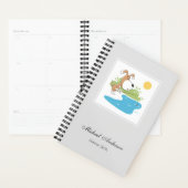 Cartoon Cute Funny Dog Puppy Fishing Humorous 2026 プランナー手帳 (ディスプレー)