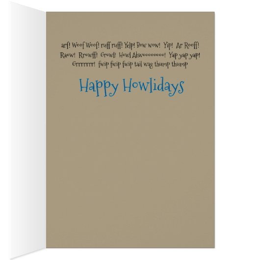 Cartoon Dog Holiday Christmas Card (内側 (右))