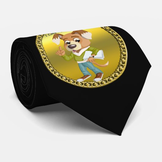 Cartoon dog student getting ready for school #1 ネクタイ (ロール)