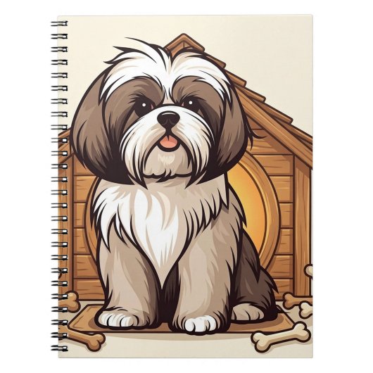 Cartoon Doghouse-Cute Shih Tzu Design ノートブック