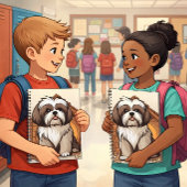 Cartoon Doghouse-Cute Shih Tzu Design ノートブック