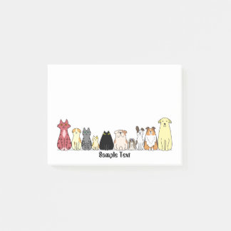 cartoon dogs and cats postit ポストイット