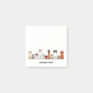 cartoon dogs in a row design1 ポストイット