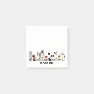 cartoon dogs in a row design2 ポストイット