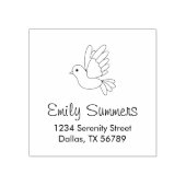 Cartoon Dove Pigon飛んでいる Bird Address ラバースタンプ (インプリント)