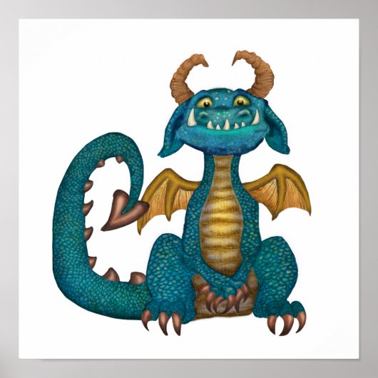 Cartoon Dragon Poster (unsigned - no background) ポスター (正面)