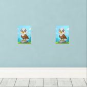 Cartoon Eagle on Rock – Cute Vector Character (ウッドフロア)