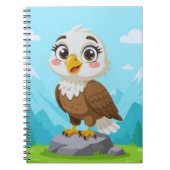 Cartoon Eagle on Rock – Cute Vector Character ノートブック (正面)