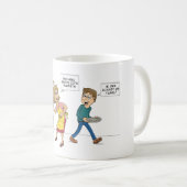 Cartoon: Een heel gedoe zo’n bakfiets コーヒーマグカップ (正面右)