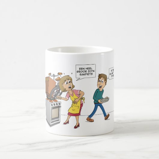 Cartoon: Een heel gedoe zo’n bakfiets コーヒーマグカップ (中央)