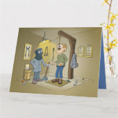 cartoon; een tand laten trekken bij de tandarts カード (黄色い花)