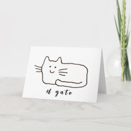 Cartoon El Gato Cat Doodle Line Drawing Card カード