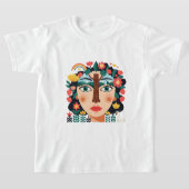 Cartoon face collage tシャツ (レイダウン)