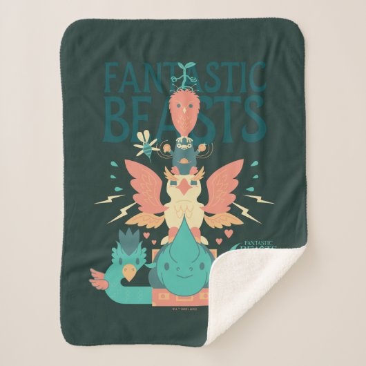 Cartoon Fantastic Beasts Emerge From Suitcase シェルパブランケット (正面)