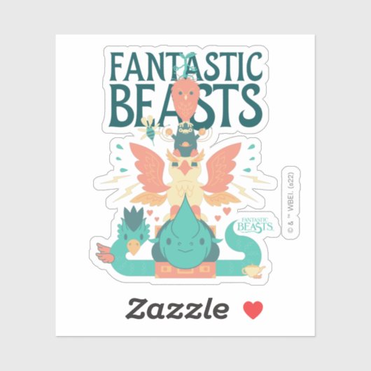 Cartoon Fantastic Beasts Emerge From Suitcase シール (シート)
