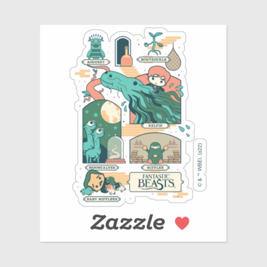 Cartoon Fantastic Beasts Scenes シール (シート)