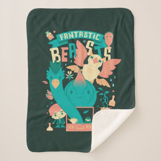 Cartoon Fantastic Beasts With Newt Scamander シェルパブランケット (正面)
