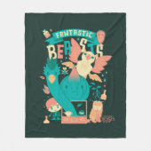 Cartoon Fantastic Beasts With Newt Scamander フリースブランケット (正面)