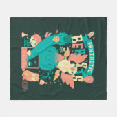 Cartoon Fantastic Beasts With Newt Scamander フリースブランケット (正面(横))