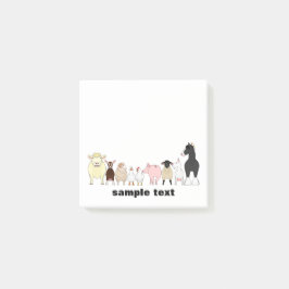 cartoon farm animal group post it ポストイット