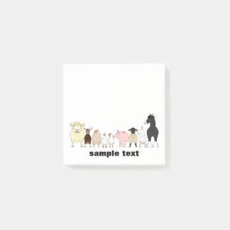 cartoon farm animal group post it ポストイット